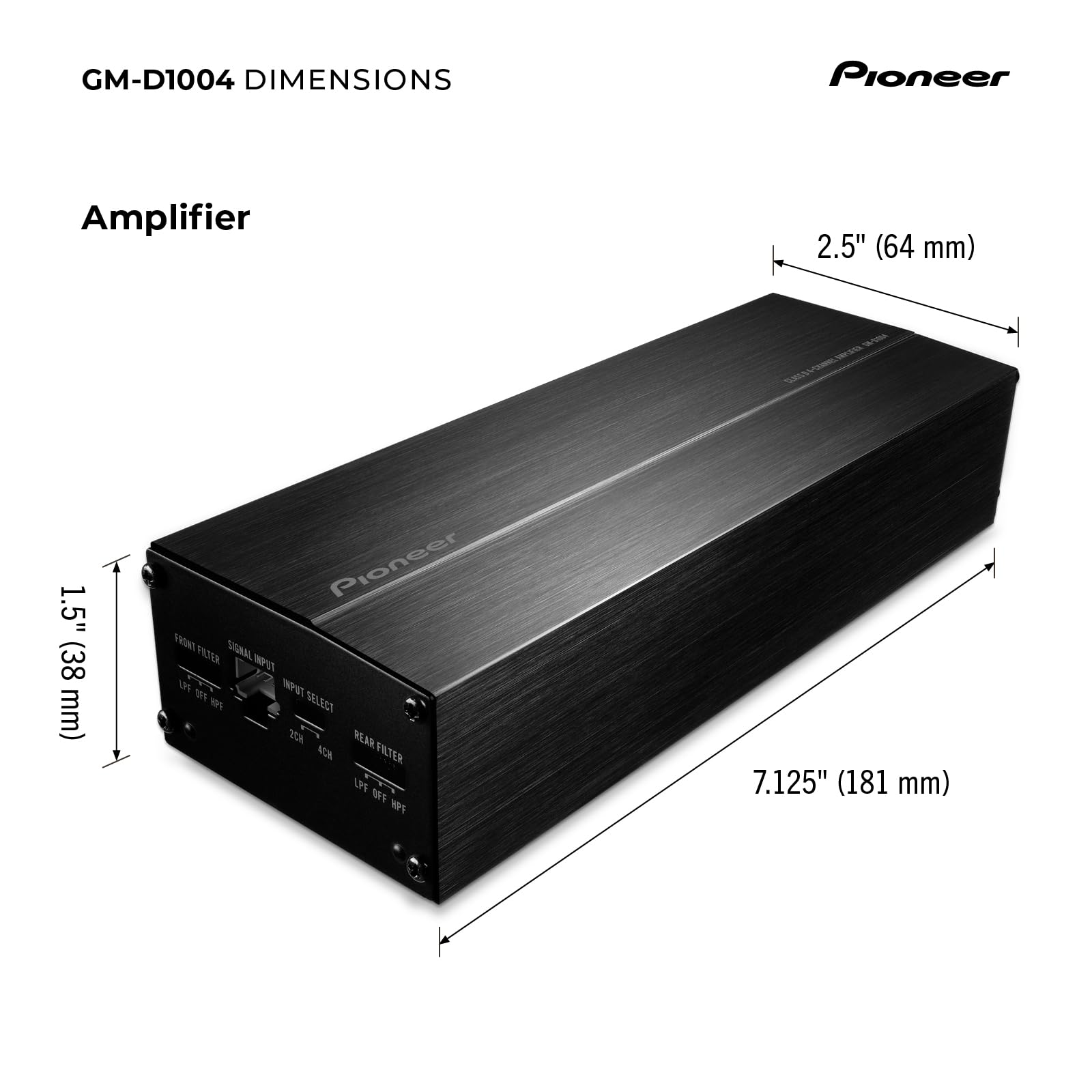 مضخم صوت بايونير GM-D1004 – 400 واط، 4 قنوات، سلسلة GM الرقمية Class FD