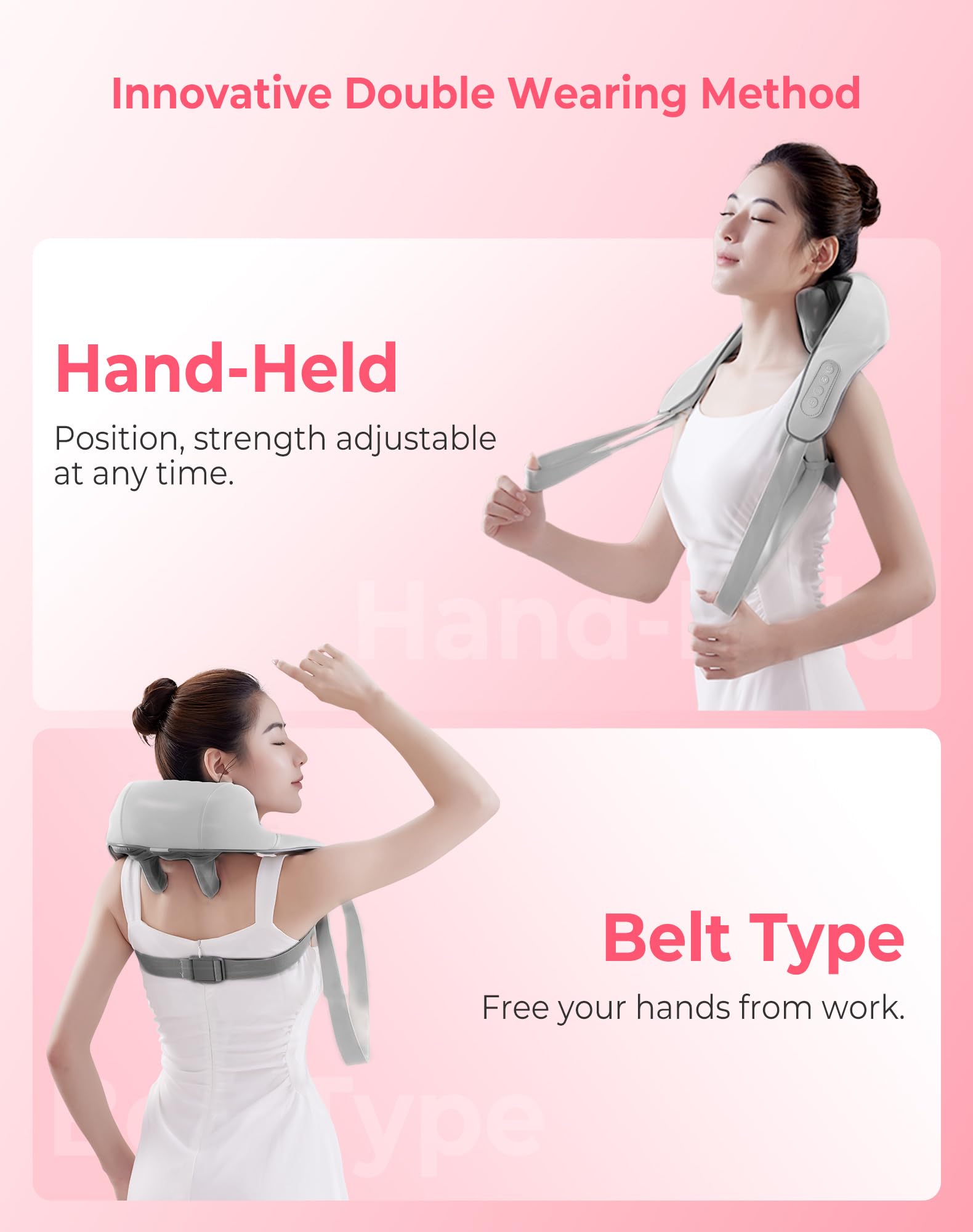 Atopskins Cordless Shiatsu Neck and Back Massager with Heat - Deep Tissue Pain Relief, 6D Kneading Heated Neck Massage for Cervical Pain - Safqqa Egypt