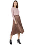 Splash Polka-Dot Pattern Asymmetric-Hem Pleated Midi Skirt for Women