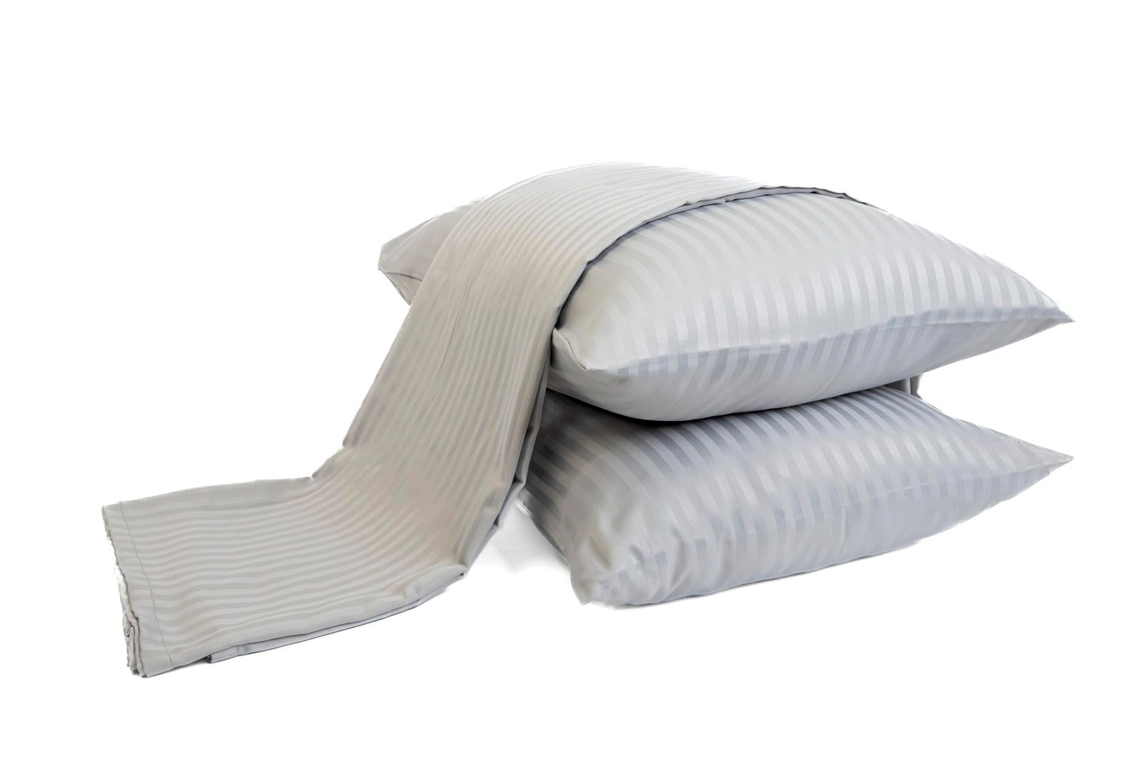 Home of Linen Striped Flat Sheet Set 1.8x2.4m with 2 Pillowcases Premium Bedding Set