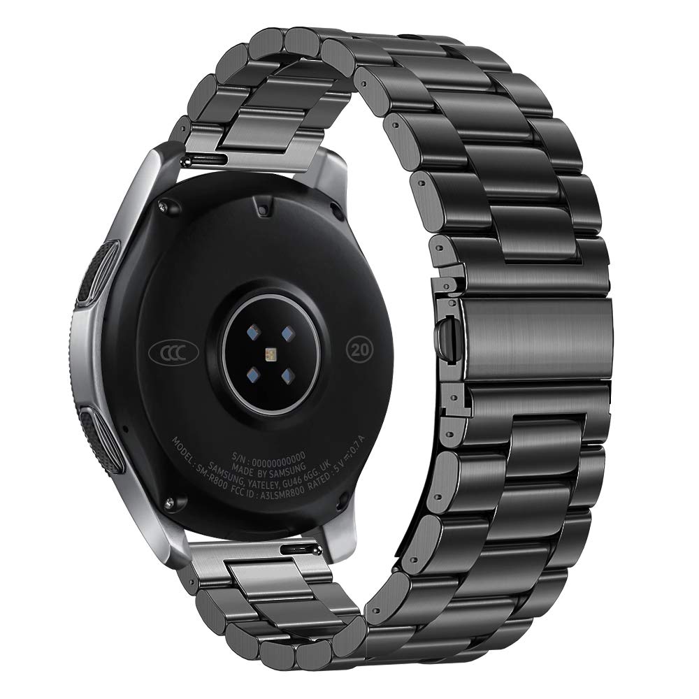 CAVN 22mm 20mm Strap Compatible with Samsung Galaxy Watch 3/ Galaxy Watch/Huawei GT 2, Stainless Steel Replacement Strap Adjustable Band Metal Strap for Galaxy Watch 3