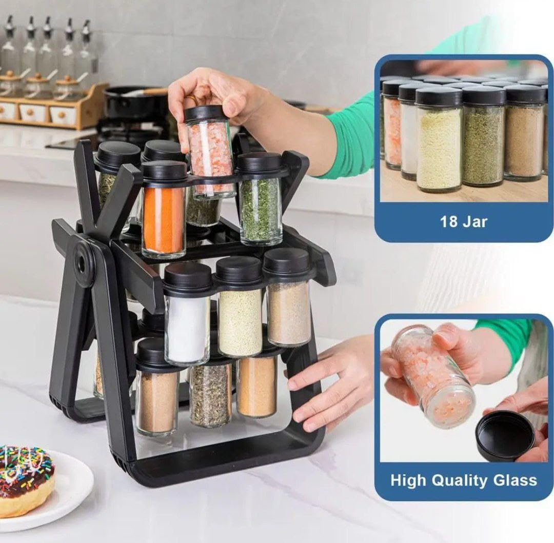 360° Complete Seasoning Set – 18 Pieces, Solid Acrylic, Elegant & Practical Design