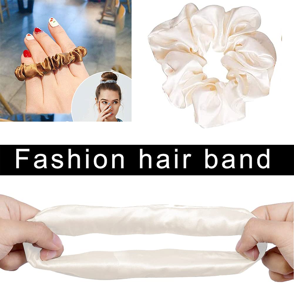12 Pcs Satin Hair scrunchies, Colorful Silk Scrunchies Elastic Hair Tie Hair Band for Women Girls Teens Thick Thin Curly Hair