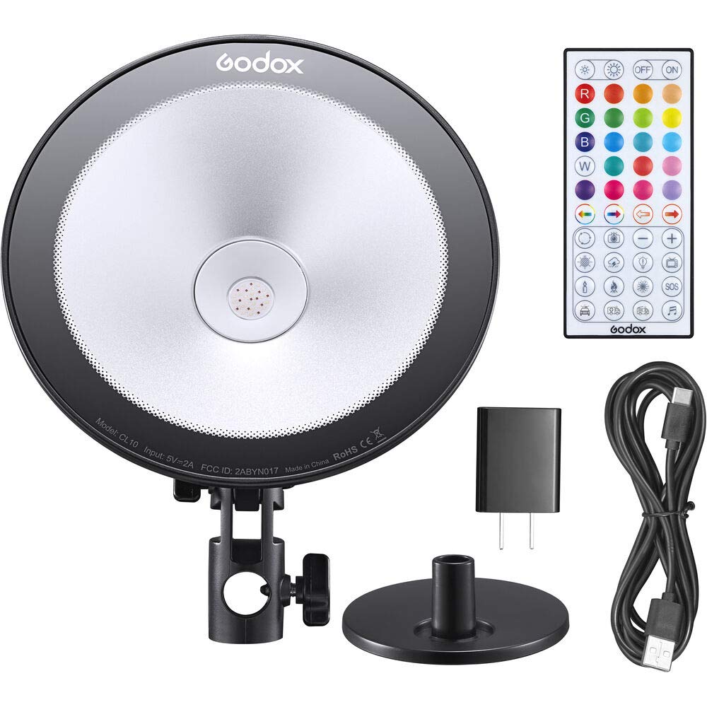 Godox CL-10 LED Webcasting Ambient Light – RGB Streaming Light with 36,000 Colors & 39 Effects