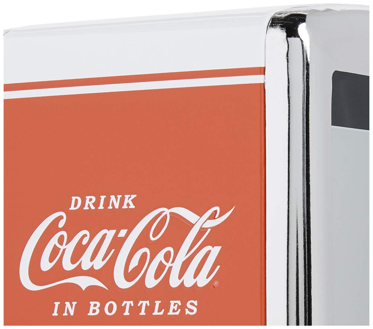 TableCraft Coca-Cola Salt and Pepper Shaker Set with Chrome Plated Metal Rack Small