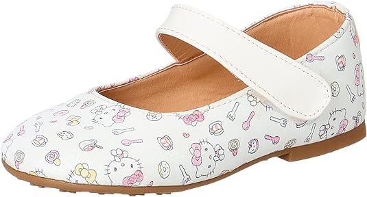 Skippy Kitty Print Velcro Closure Mary Jane Shoes for Girls