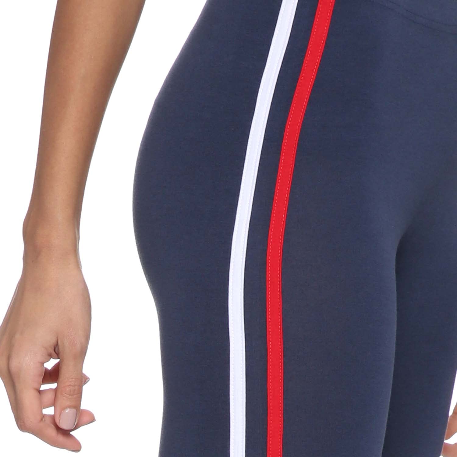 U Athleisure Side Contrast Double-Stripe Cropped Traning Tights for Women