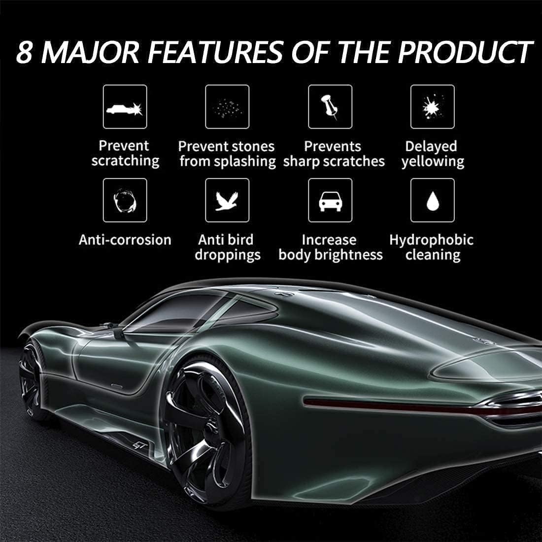 Cars Store 100% Self Adhesive Vinyl Stickers Transparent Color Multi Use Decorative Car Lanterns for Windows Home Office Touch Aesthetic (Transparent, Colorless, 2.5 Meters in Width 30 cm)