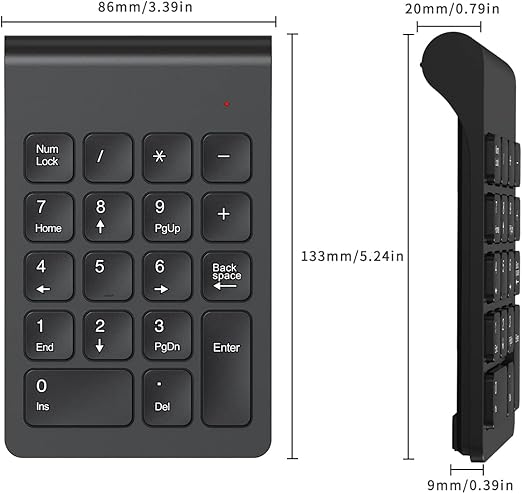 2.4G Wireless Numeric Keypad – Slim, Silent & Ergonomic 18-Key Number Pad with USB Receiver - Safqqa Egypt