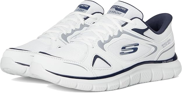 Skechers Men Shoes White Navy Casual Comfort Sneakers – Safqqa Egypt
