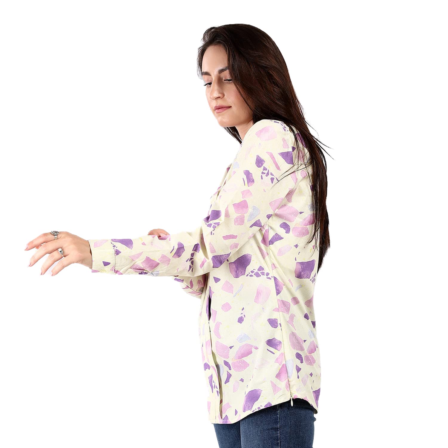 بلوزة باكمام طويلة مزينة بطباعة من ايسلا نساء
