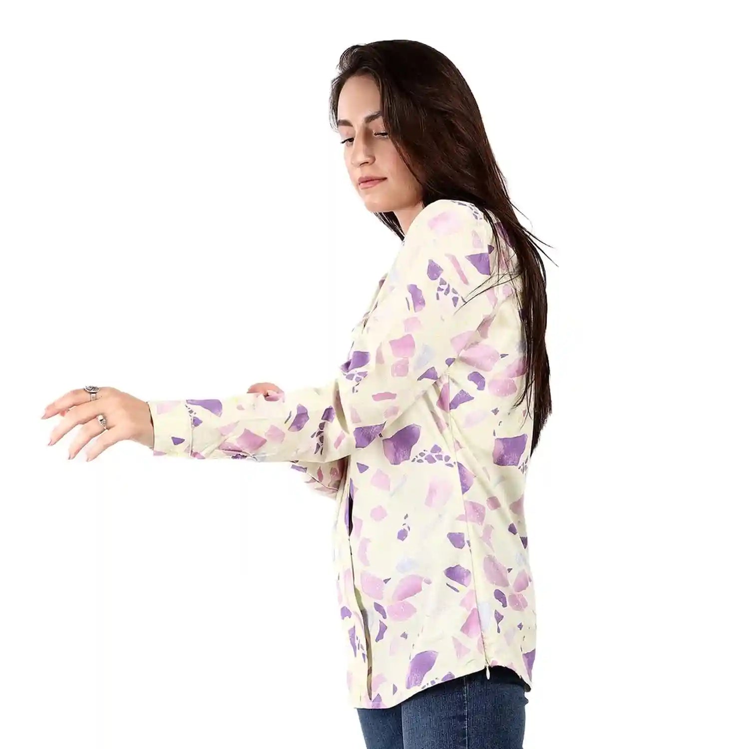 ESLA Long-Sleeved Printed Blouse - Safqqa Egypt