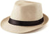 YANEK Men Straw Hat Cream Summer Beach Trilby Sun Protection