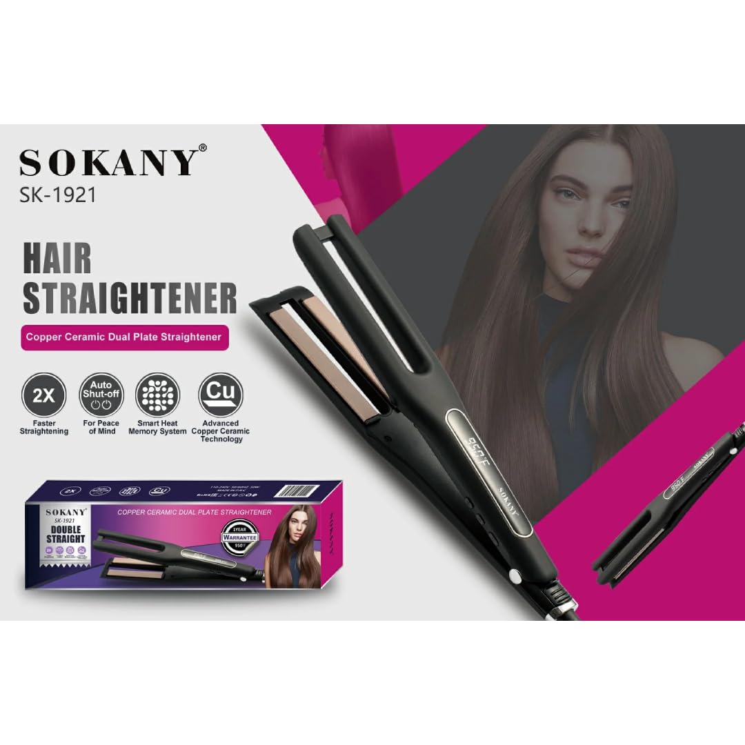 Professional Hair Straightener for Smooth Styling by Sokany SK-1921