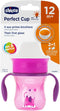 chicco Perfect First Baby Learning Cup 200 ml, Drinking Bottle 12+ Months Learn to Drink Leak-Proof Drinking Cup with 360° Silicone Valve and Removable Handles, BPA-Free - Pink