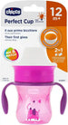 chicco Perfect First Baby Learning Cup 200 ml, Drinking Bottle 12+ Months Learn to Drink Leak-Proof Drinking Cup with 360° Silicone Valve and Removable Handles, BPA-Free - Pink - Safqqa