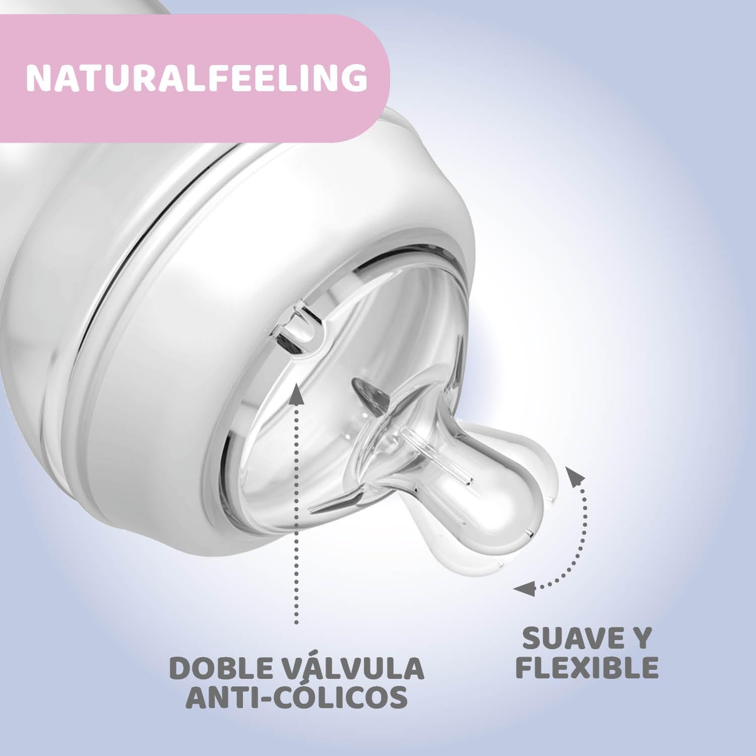 Chicco Naturalfeeling Bottle 330Ml Fast Flow 6M+ Silicone, NEUtral- Damage Box