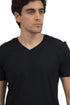 Dalydress Dare Basic V Neck Short Sleeves T-Shirt for Men - Black - Safqqa Egypt