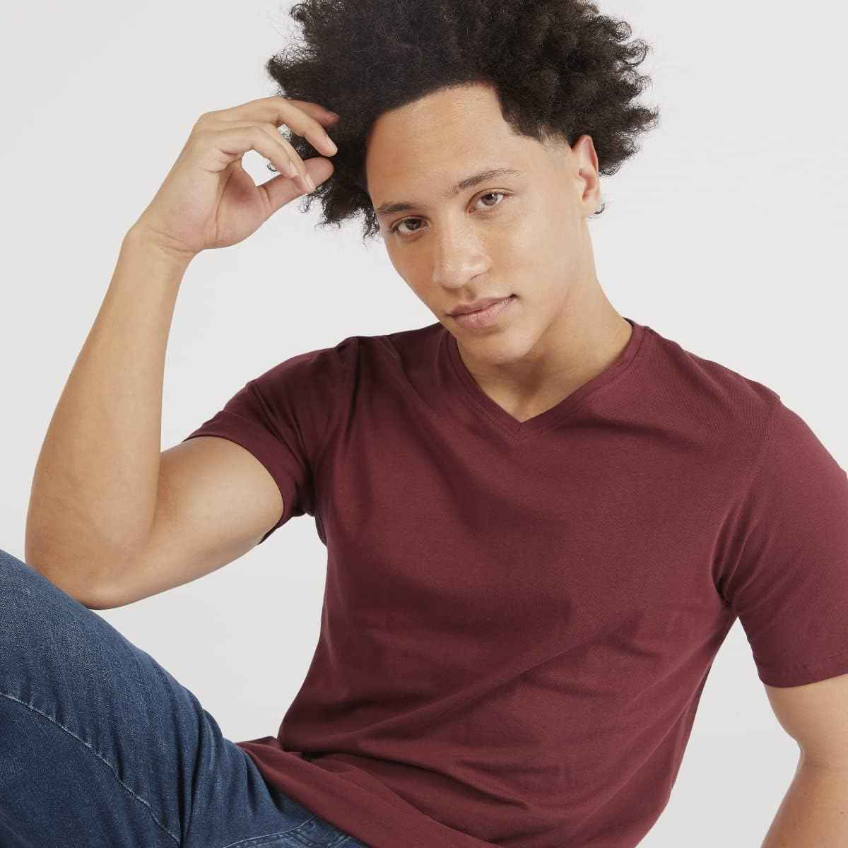 Splash Mens Vneck Solid T-Shirt - Safqqa Egypt