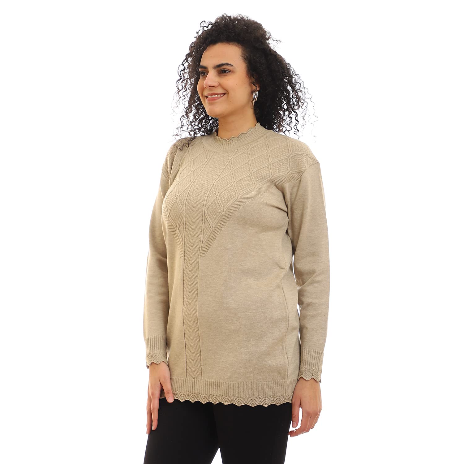 Andora Women’s Patterned Full Sleeve Slip-On Pullover Sweater