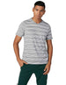 Splash Striped Short SLeeves V Neck T-shirt for men - Safqqa Egypt