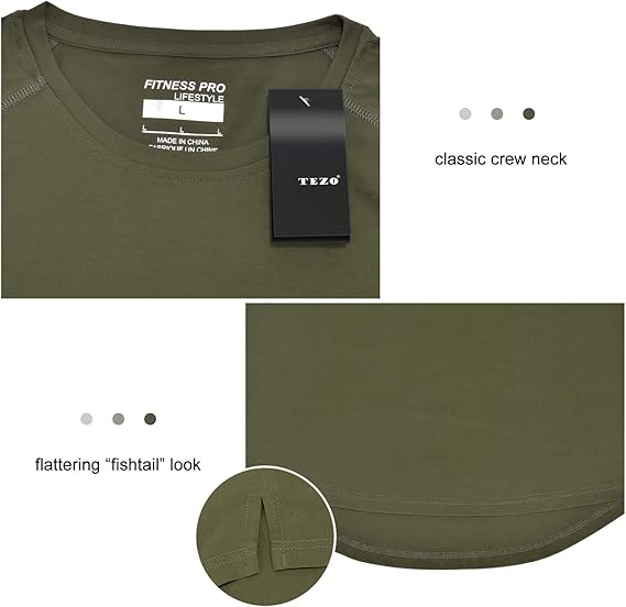 TEZO Men Gym Workout T-Shirt Pack of 2 Green Black Athletic Tee – Safqqa Egypt