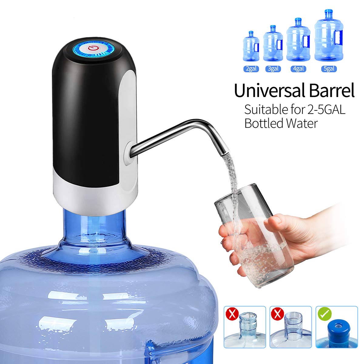 Water Bottle Pump 5 Gallon Water bottle dispenser USB Charging Automatic Drinking Water Pump Portable Electric Water Dispenser Water Bottle Switch