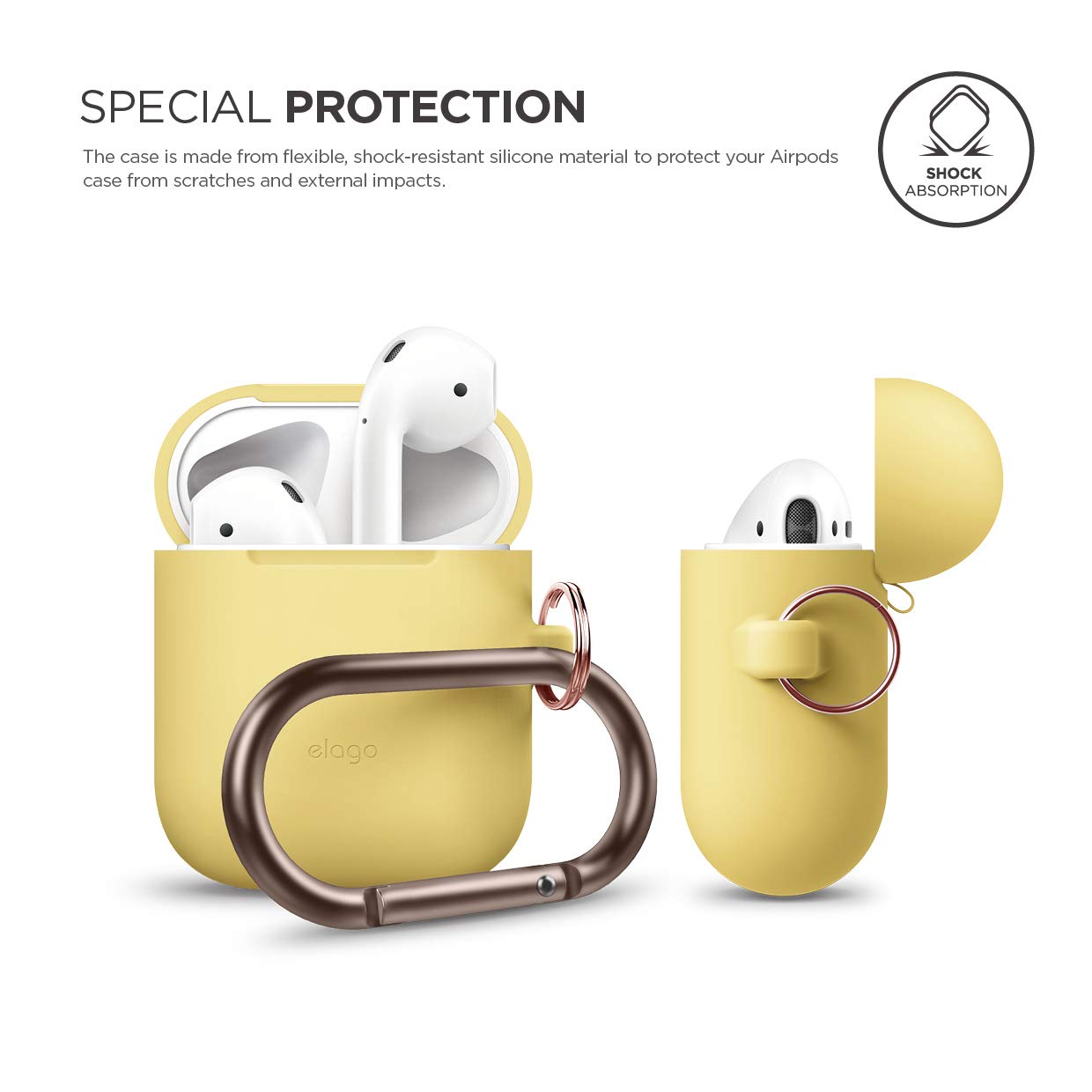 جراب تعليق Airpods من Elago EAPSC-HANG-YE - أصفر