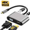 كينديكس KX 2457 محور Type-C 4 في 1 (VGA - HDMI - USB3.0 - شاحن PD Type-C) - فضي