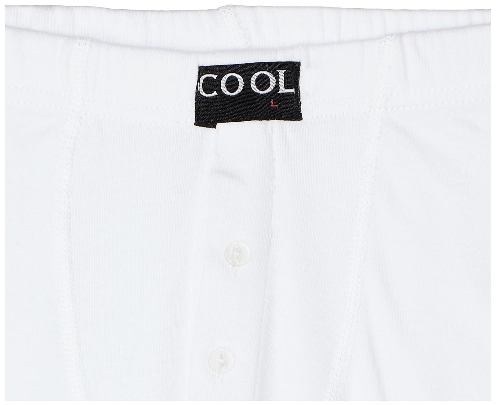 Cool plain elastic waist embroidered logo under pants for men - white- 82 x 85 in