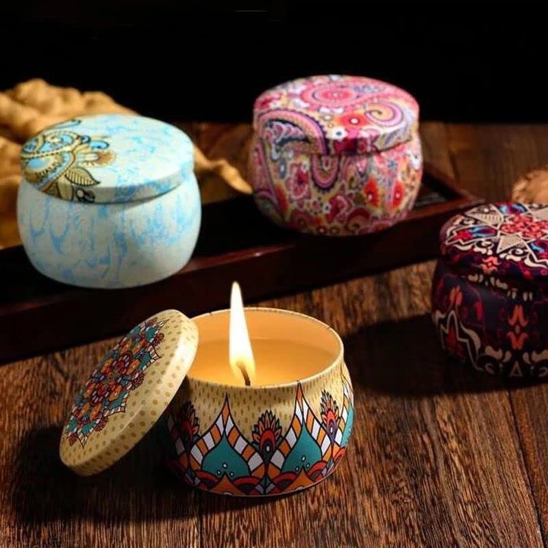 شمعة معطرة من شمع الصويا تصميم تراثي قطعة واحدة للديكور والمناسبات