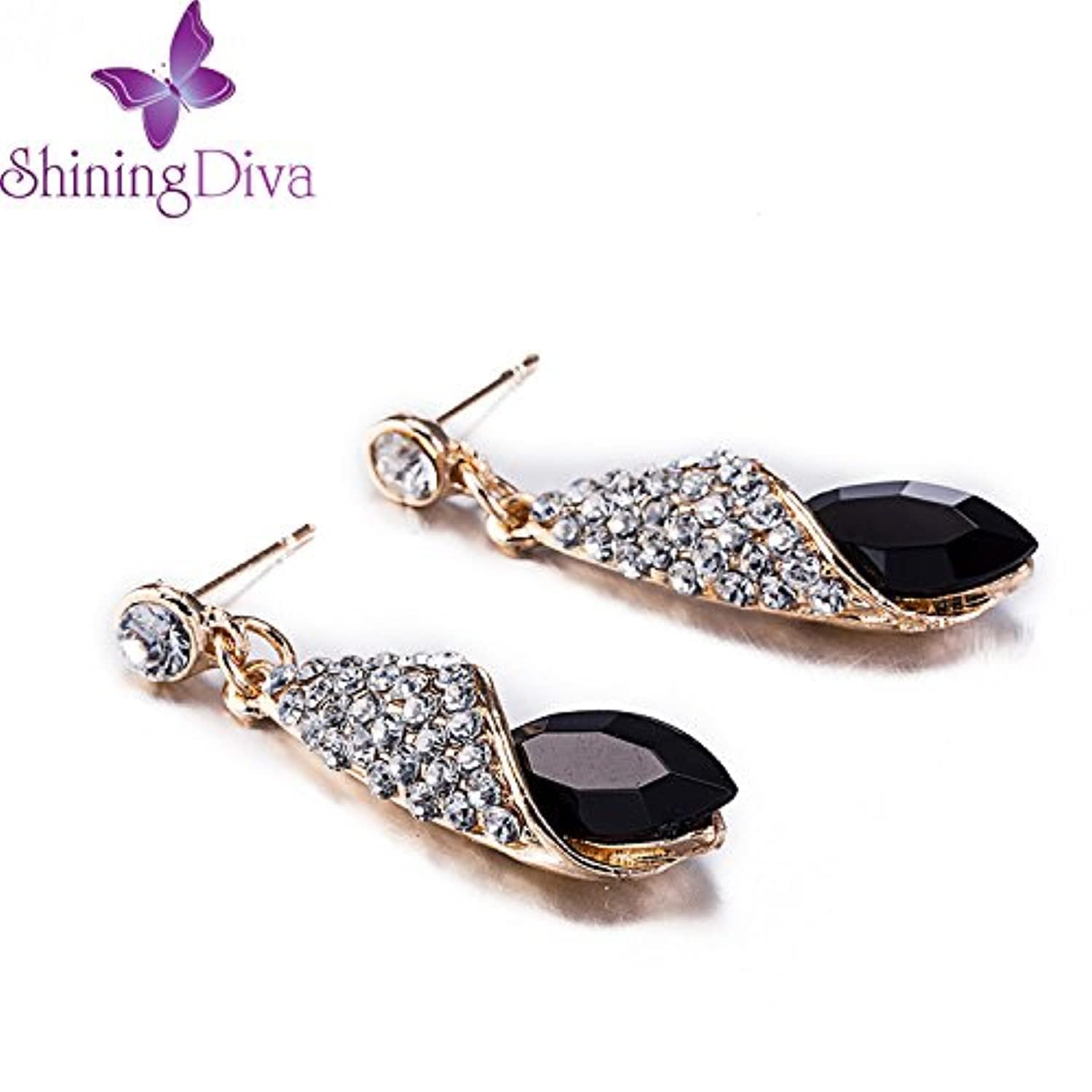 Shining Diva Fashion 18k Gold Plated Crystal Earrings For Women