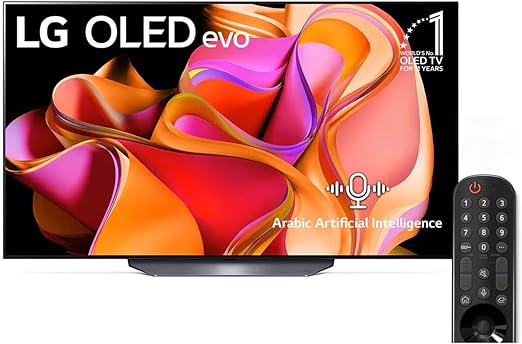 تلفزيون LG OLED evo، سلسلة CS3 مقاس 55 بوصة، نظام التشغيل WebOS Smart AI ThinQ، جهاز تحكم عن بعد Magic، سينما رباعية الجوانب، Dolby Vision HDR10، HLG، AI Picture Pro، AI Sound Pro (9.1.2ch)، Dolby Atmos، حامل أحادي القطب، OLED55CS3VA.AFU 