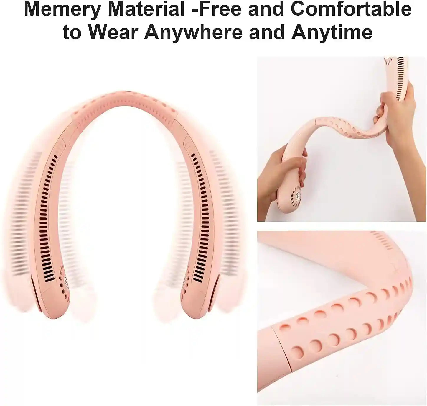 Padom Hands-Free 360° Neck Fan – USB Rechargeable, 3-Speed