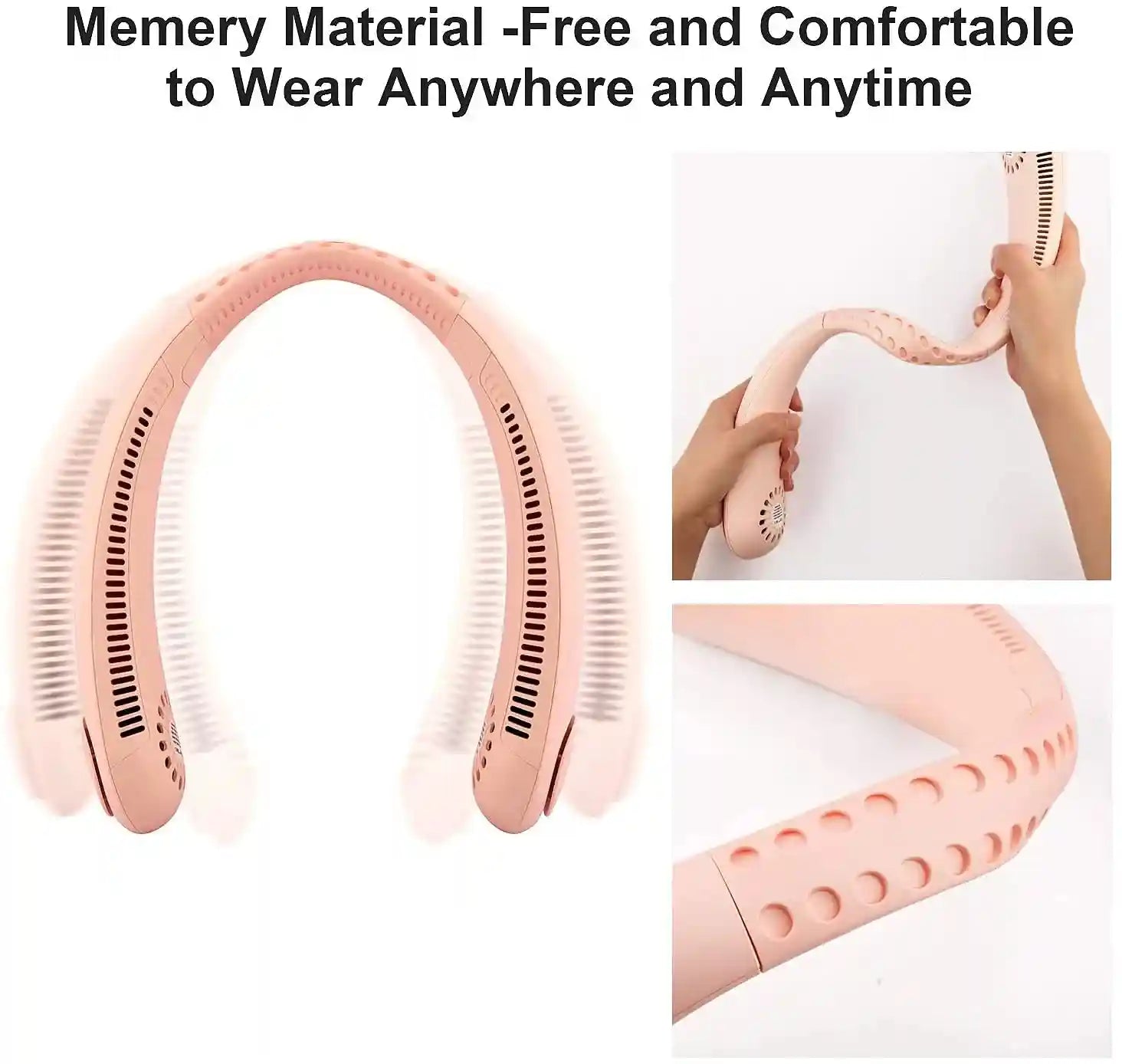 Padom Hands-Free 360° Neck Fan – USB Rechargeable, 3-Speed