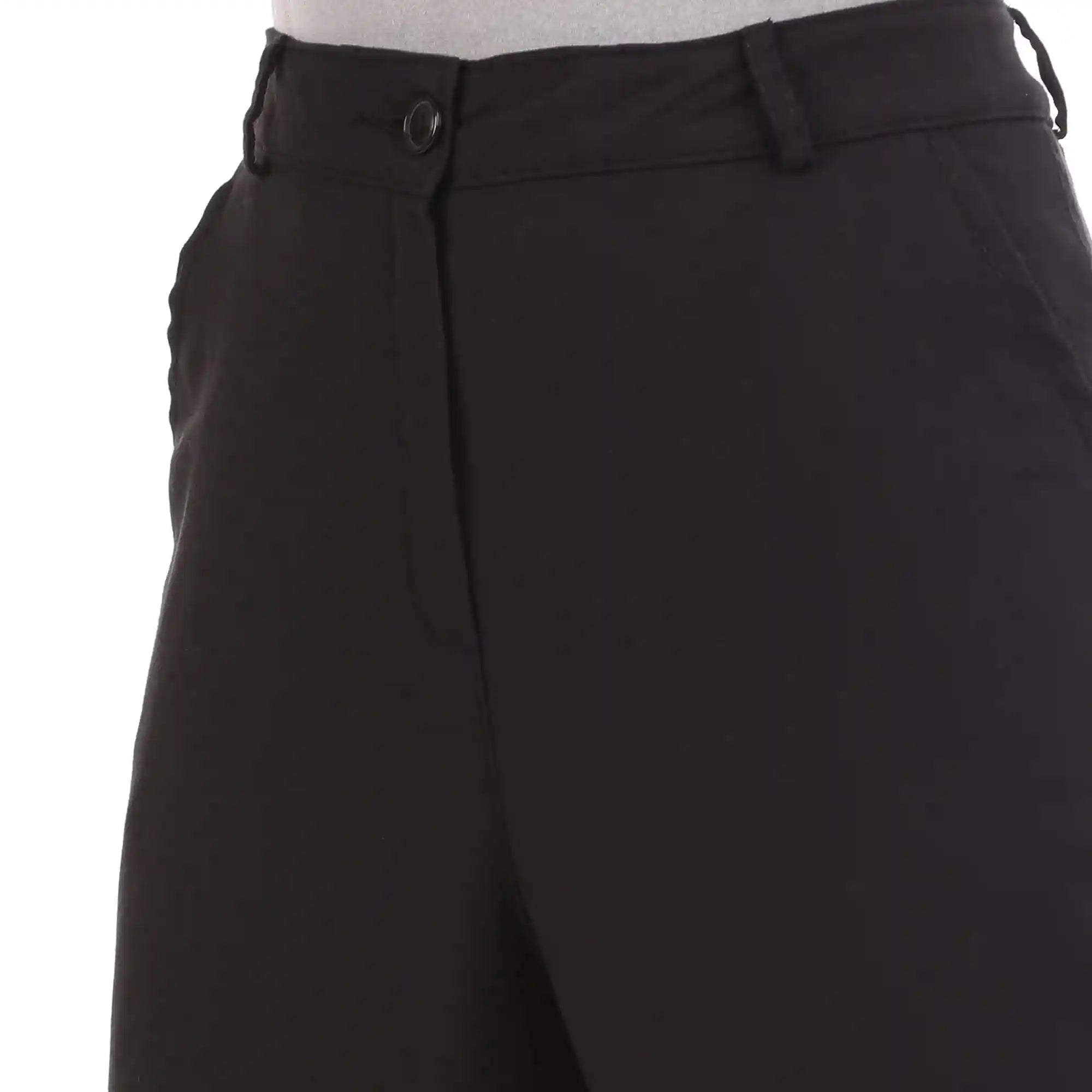 esla_Ribbed Velvet Regular Leg Pants_Black_size 50 - Safqqa Egypt