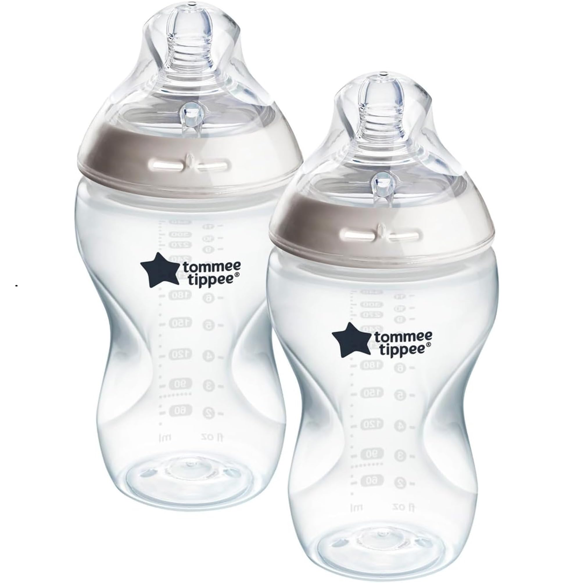 Tommee Tippee Closer to Nature Feeding Bottles – 2x 340ml, Anti-Colic, BPA-Free - Safqqa