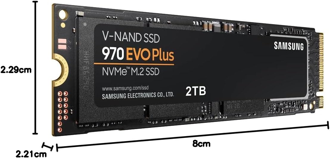 Samsung 970 EVSamsung 970 EVO Plus 2TB NVMe M.2 Internal SSD – V-NAND TechnologyO Plus SSD 2TB - M.2 NVMe Interface Internal Solid State Drive with V-NAND Technology (MZ-V7S2T0B/AM)