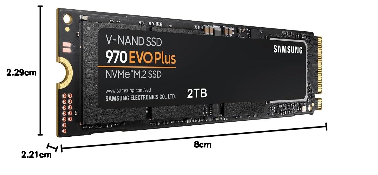 Samsung 970 EVSamsung 970 EVO Plus 2TB NVMe M.2 Internal SSD – V-NAND TechnologyO Plus SSD 2TB - M.2 NVMe Interface Internal Solid State Drive with V-NAND Technology (MZ-V7S2T0B/AM)