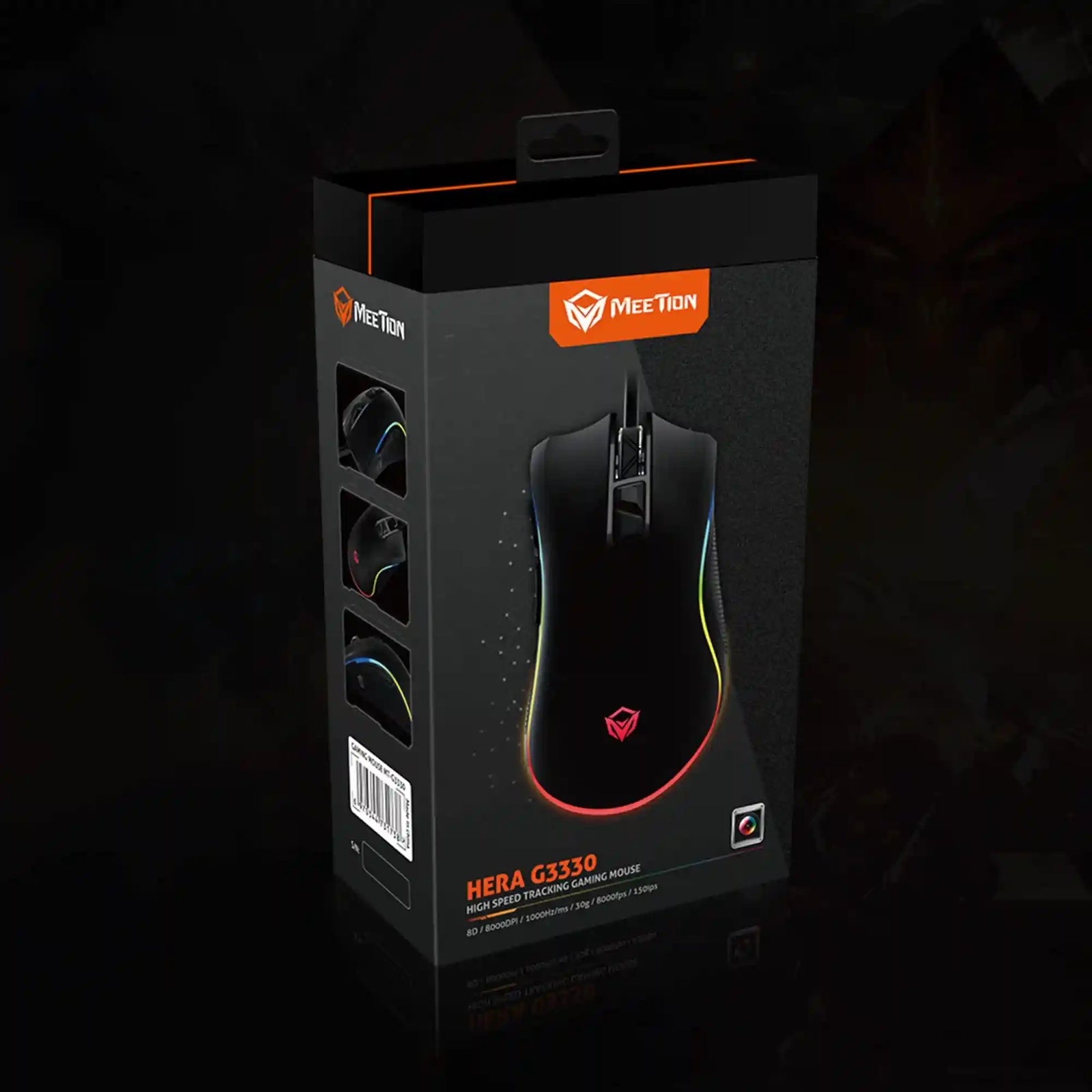 Meetion g3330 gaming mouse (8000 dpi) - for pc & laptop - black