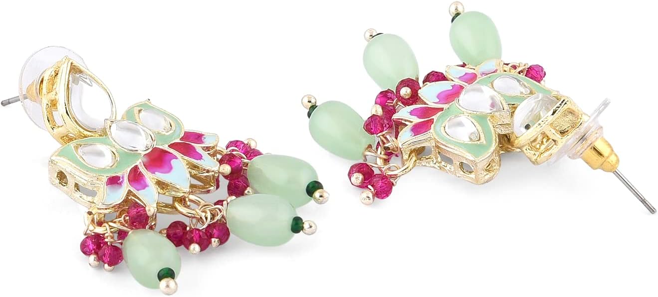 ZAVERI PEARLS Kundan Necklace Earring & Ring Set for Women ZPFK15197
