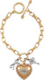 Juicy Couture Women Charm Bracelet Gold Tone Heart Ribbon Toggle