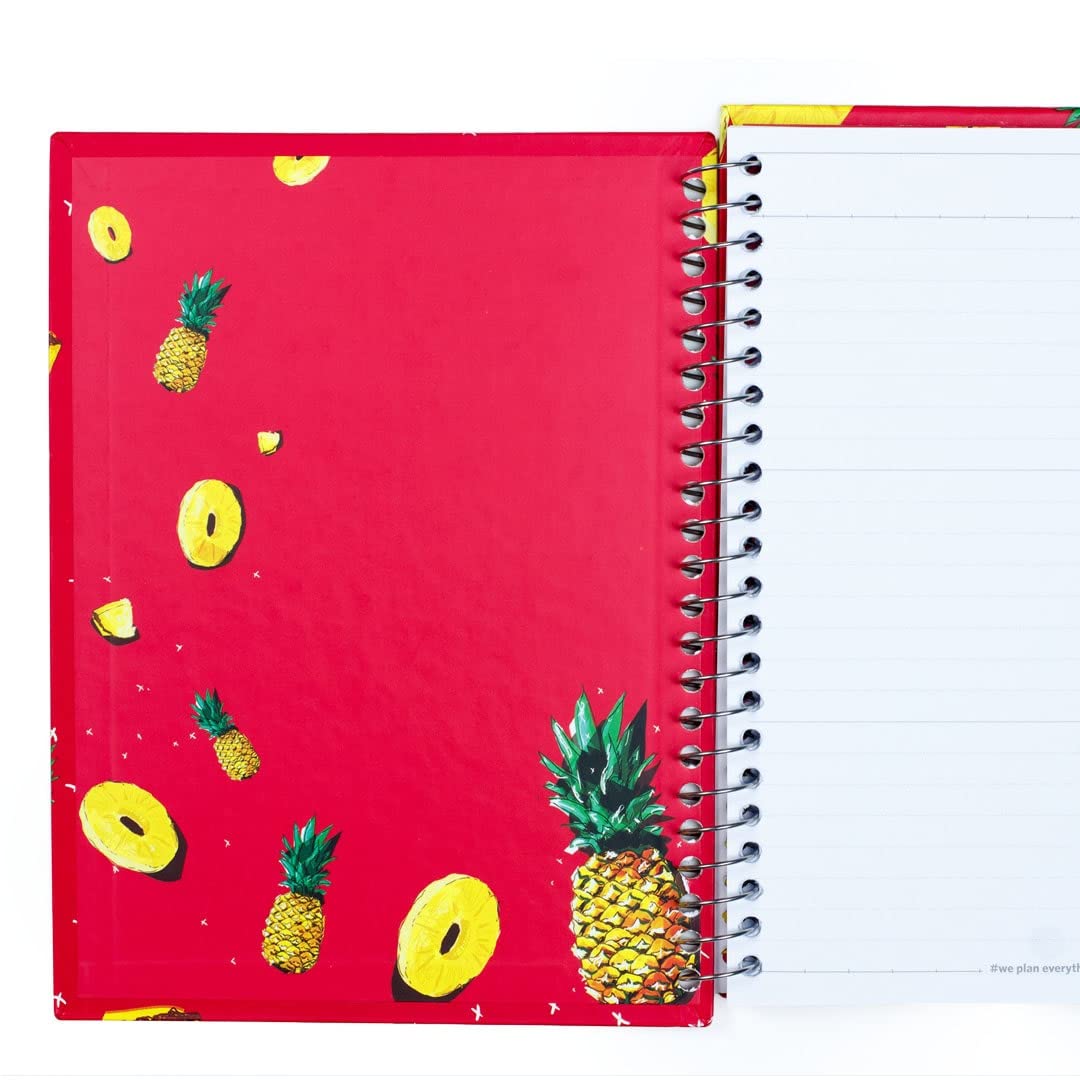 YM Sketch Designer Hardcover Notebook A5 - Pineapple | 15x20 cm, 80 Sheets, 160 Pages | Perfect for Writers, Students, Artists, and Office Use