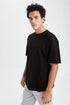 DeFacto Mens Comfort Fit Crew Neck Basic Tshirt