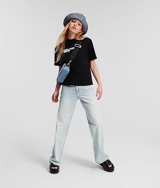 تيشيرت نسائي من ماركة KARL LAGERFELD JEANS باللون الأسود – Safqqa Egypt