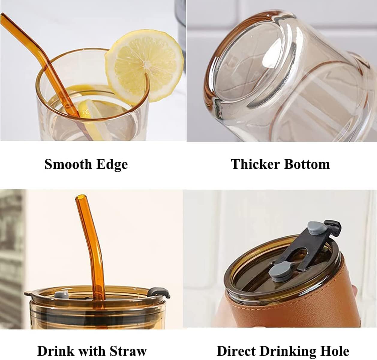 Spaceshoop 435ml Glass Tumbler Mug with Lid Multi Color – Safqqa Egypt