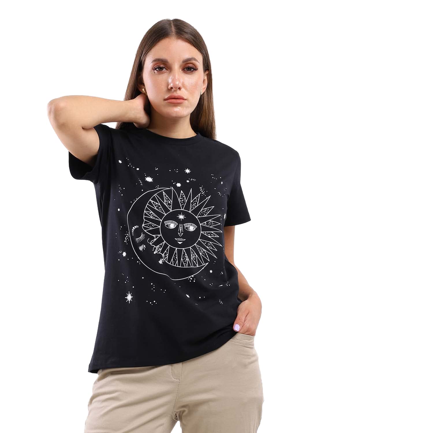 تيشيرت ESLA المطبوع للنساء قطعة أنيقة ومريحة لأي خزانة ملابس كاجوال. مصنوع من قماش ناعم وقابل للتنفس ليضمن الراحة طوال اليوم 