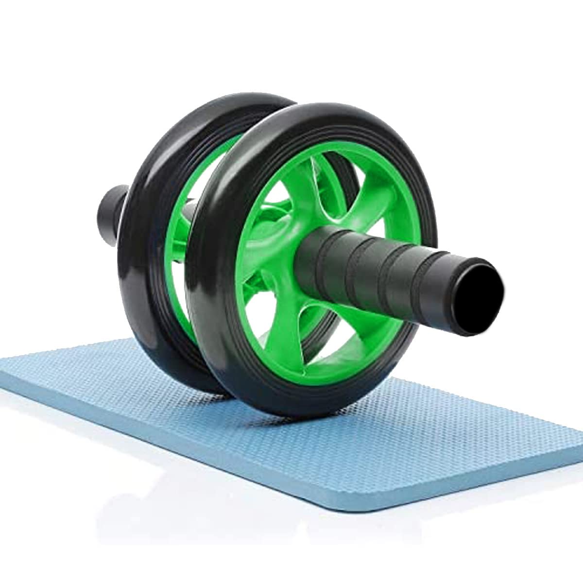 Fitness Pro | Ab Roller Wheel with Knee Mat | Abs Workout Equipment | For Abdominal & Core Strength | Exercise Wheels for Home Gym | Built In Spring Resistance | Home Workout Equipment (Green)