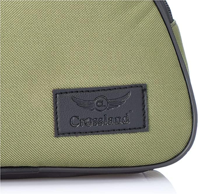 Crossland Canvas and Leather Handbag - 3 Zippers and Internal Pocket