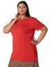 Splash Plain Side Ties Short Sleeves Crew Neck T-shirt for Women - Safqqa Egypt